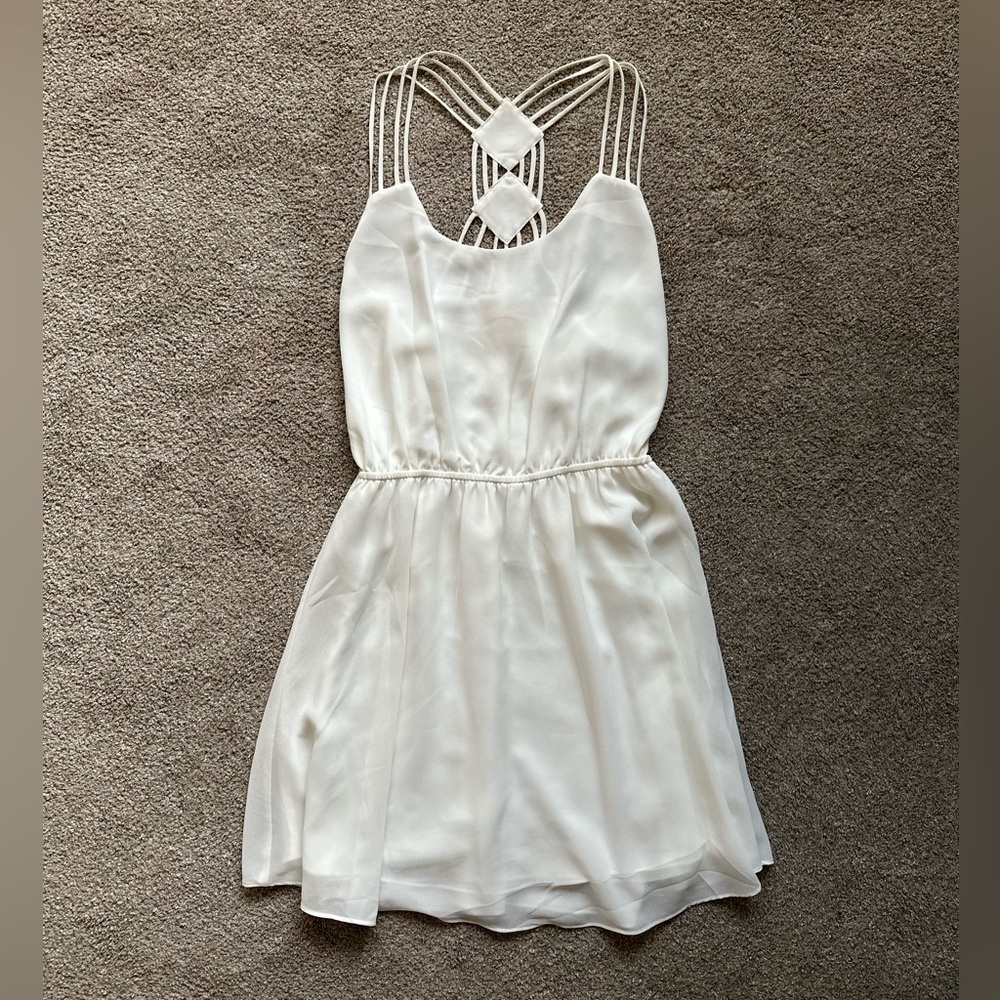 Lost April Strappy Ivory Dress